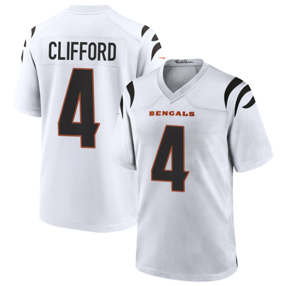 Custom #4 White CIN Football Shirt Top