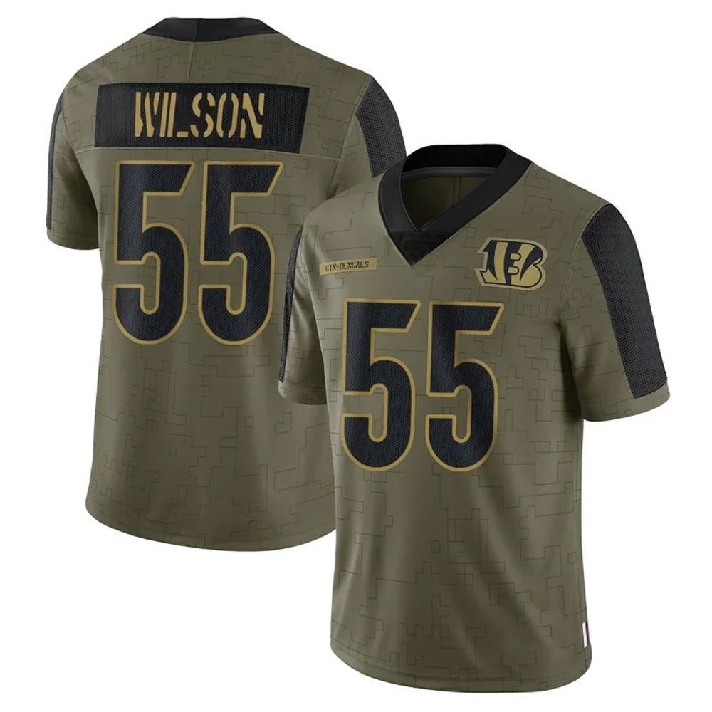 Custom #55 Olive CIN Football Shirt Top