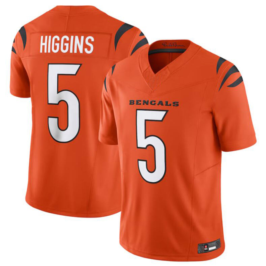 Custom #5 Orange CIN Football Shirt Top