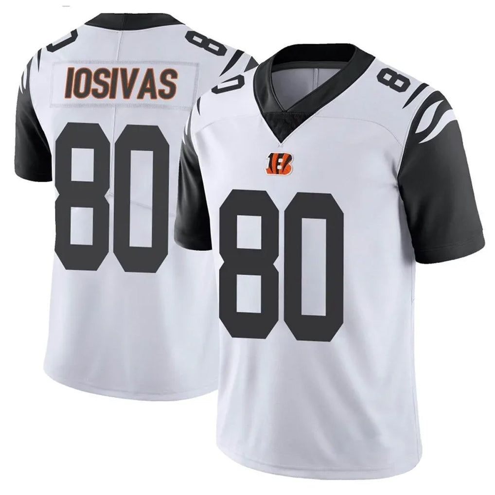 Custom #80 White CIN Football Shirt Top