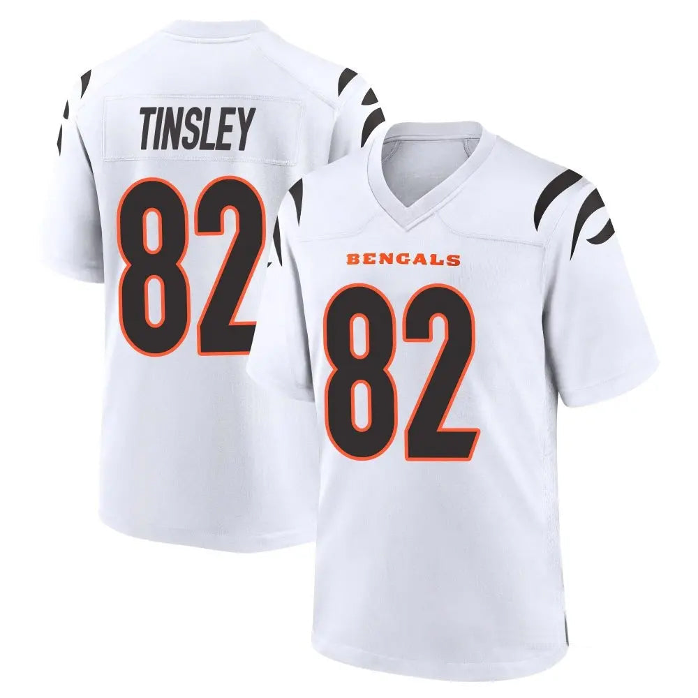 Custom #82 White CIN Football Shirt Top