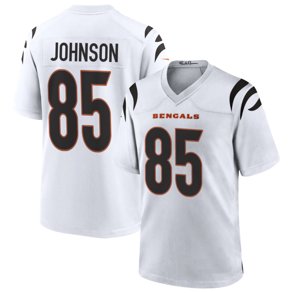 Custom #85 White CIN Football Shirt Top
