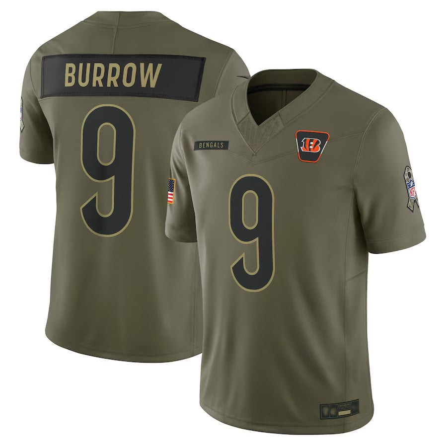 Custom #9 Olive CIN Football Shirt Top