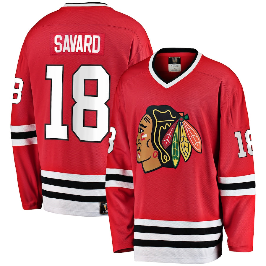 Custom #18 Red CHI Hockey Shirt Top
