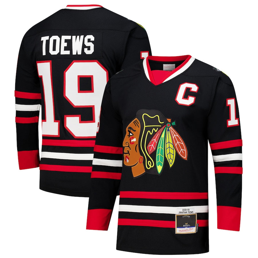 Custom #19 Black CHI Hockey Shirt Top