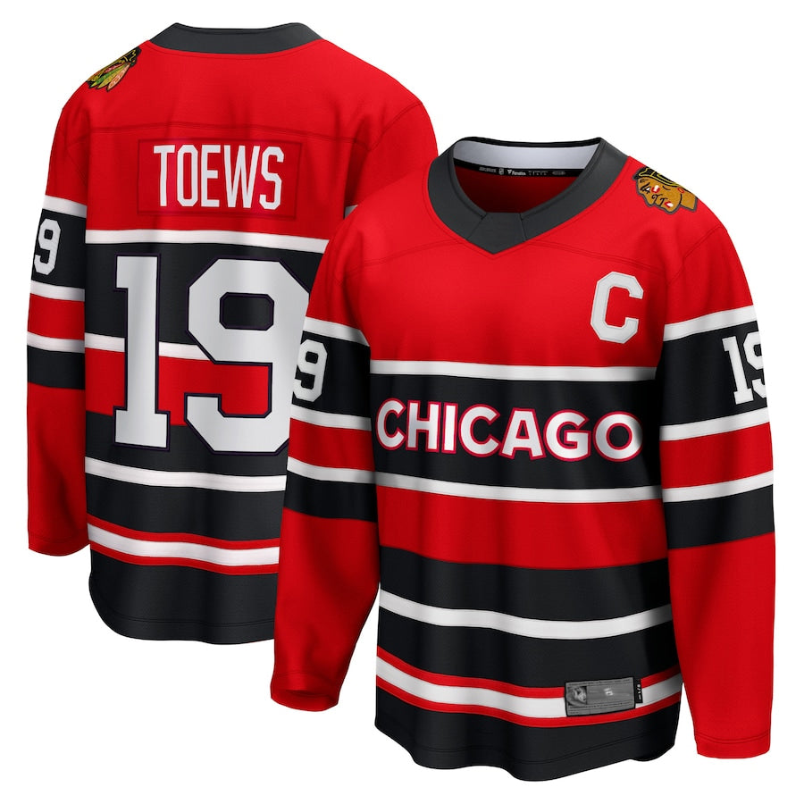 Custom #19 Red CHI Hockey Shirt Top