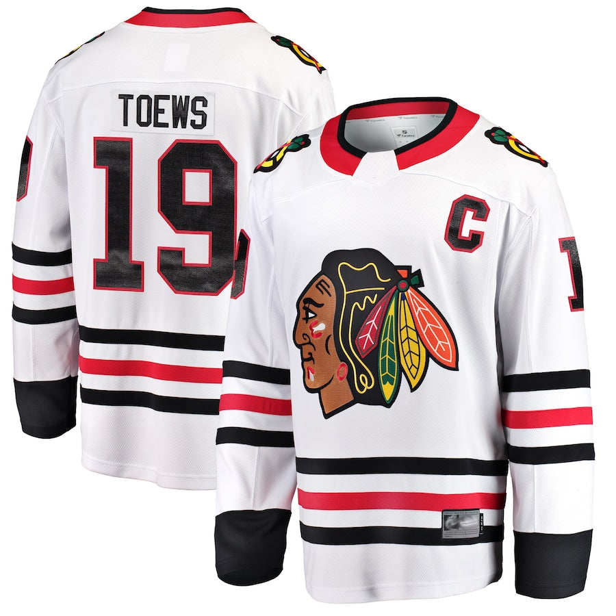 Custom #19 White CHI Hockey Shirt Top