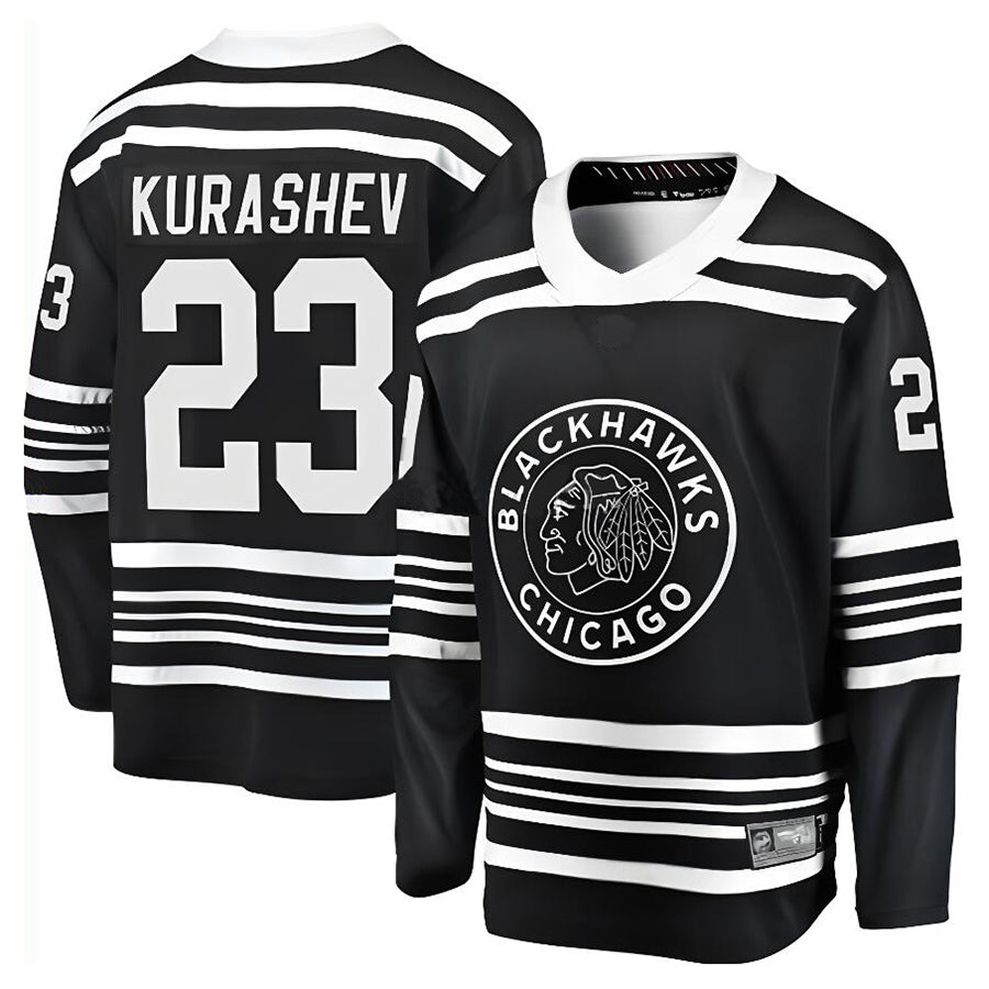 Custom #23 Black CHI Hockey Shirt Top