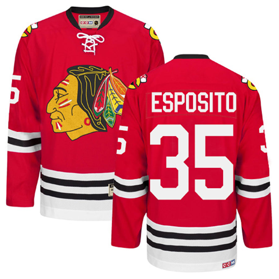 Custom #35 Red CHI Hockey Shirt Top