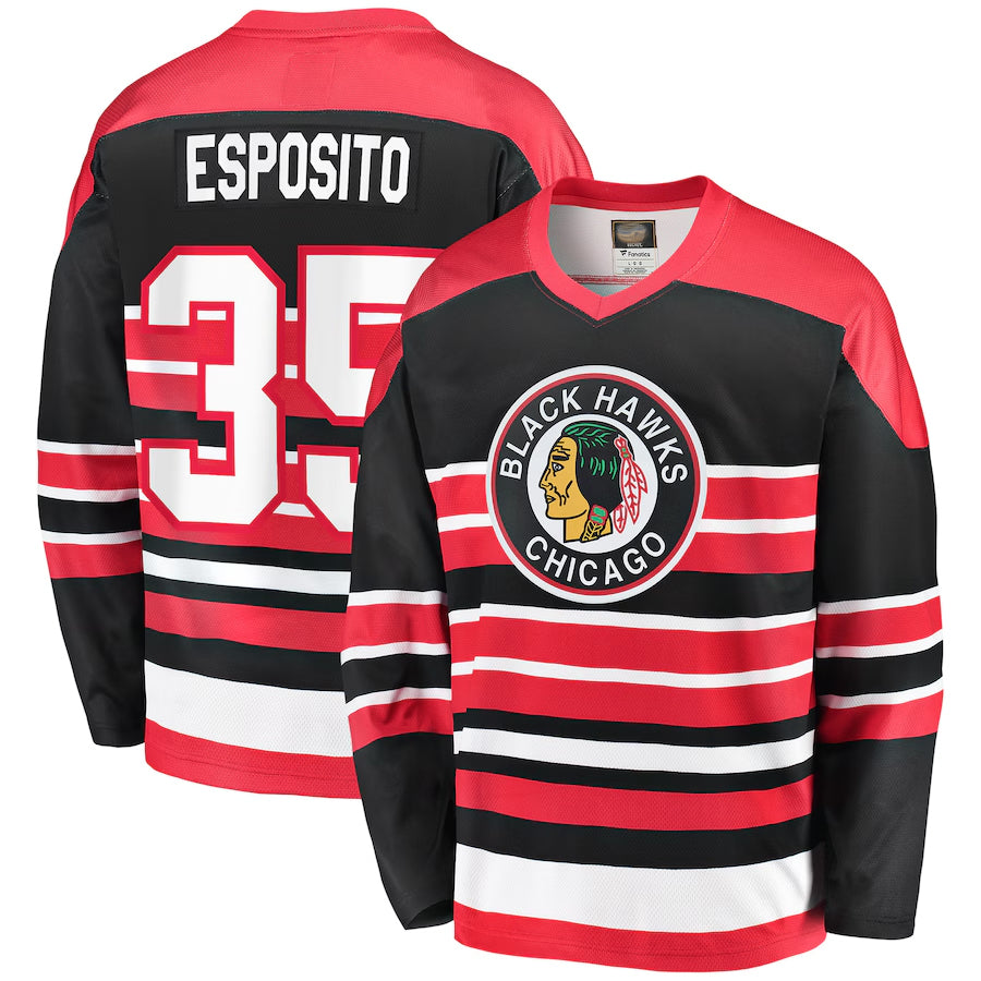 Custom #35 Red CHI Hockey Shirt Top