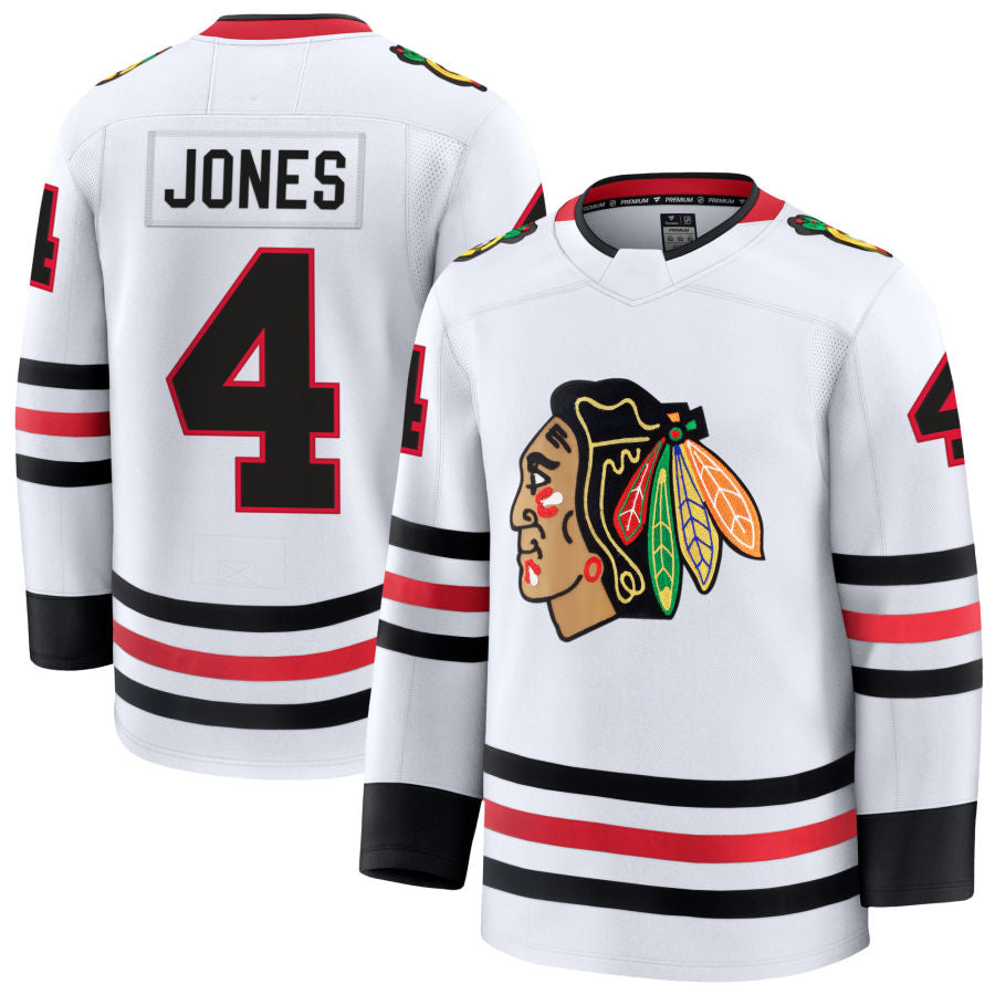 Custom #4 White CHI Hockey Shirt Top