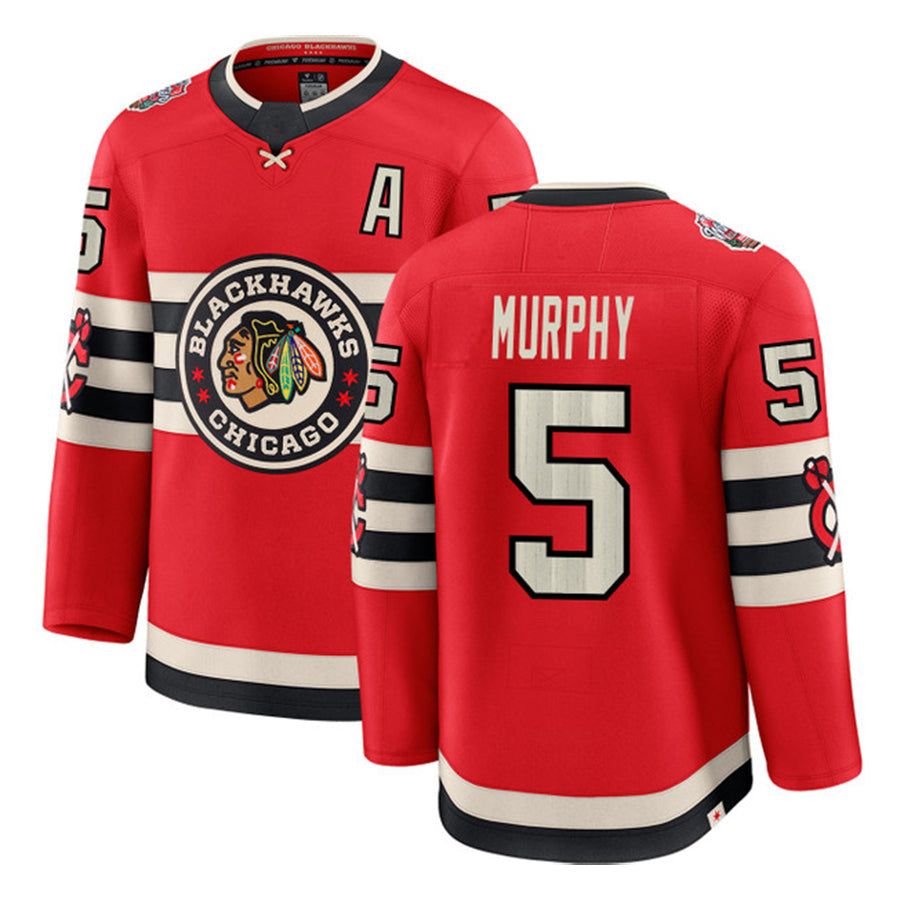 Custom #5 Red CHI Hockey Shirt Top
