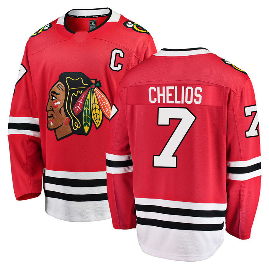 Custom #7 Red CHI Hockey Shirt Top