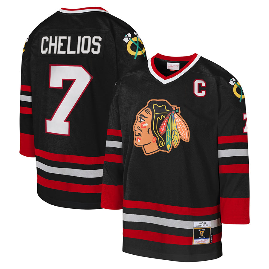 Custom #7 Black 1997 CHI Hockey Shirt Top