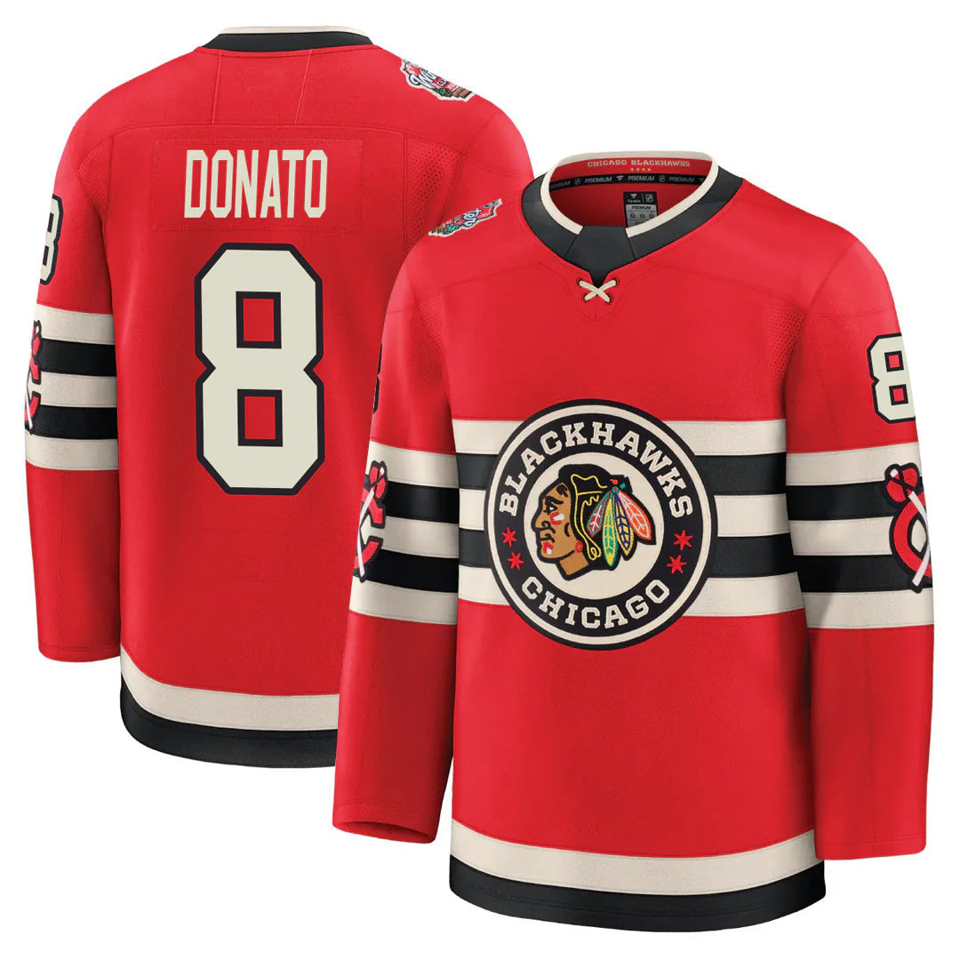 Custom #8 Red CHI Hockey Shirt Top