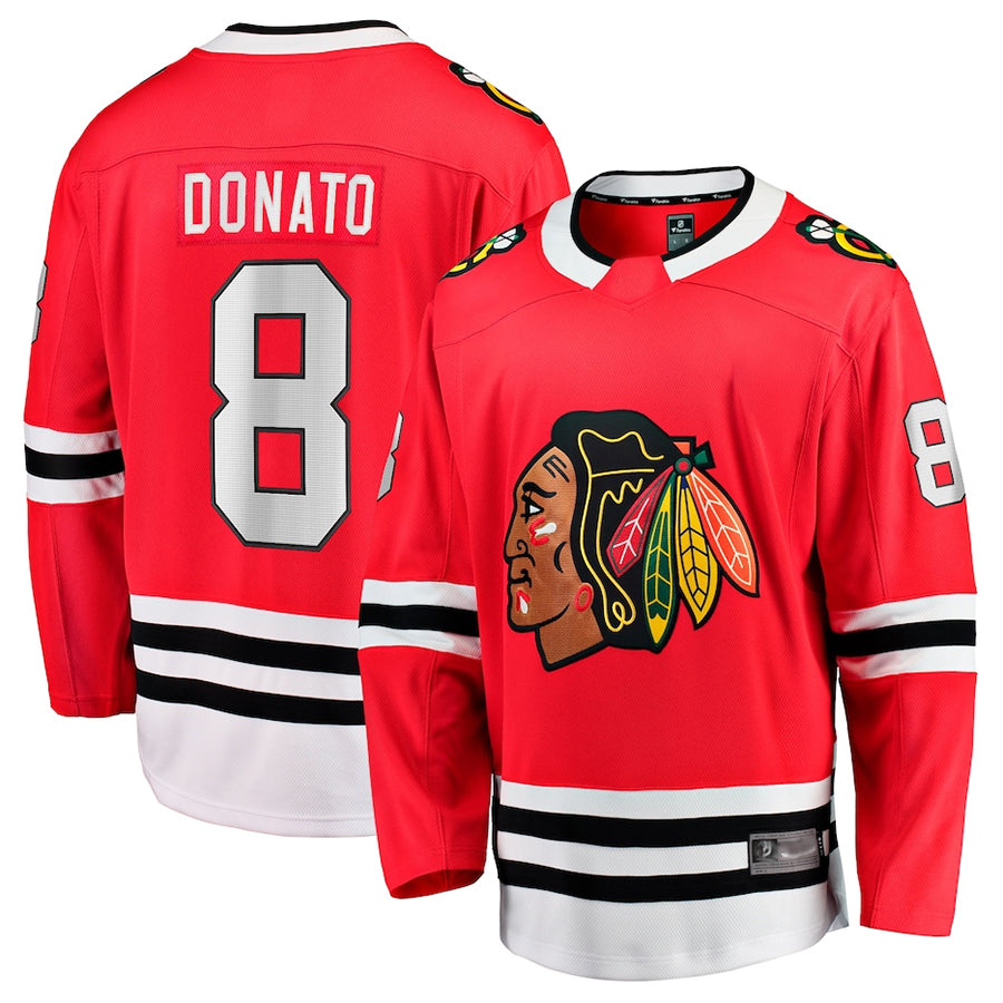 Custom #8 Red CHI Hockey Shirt Top