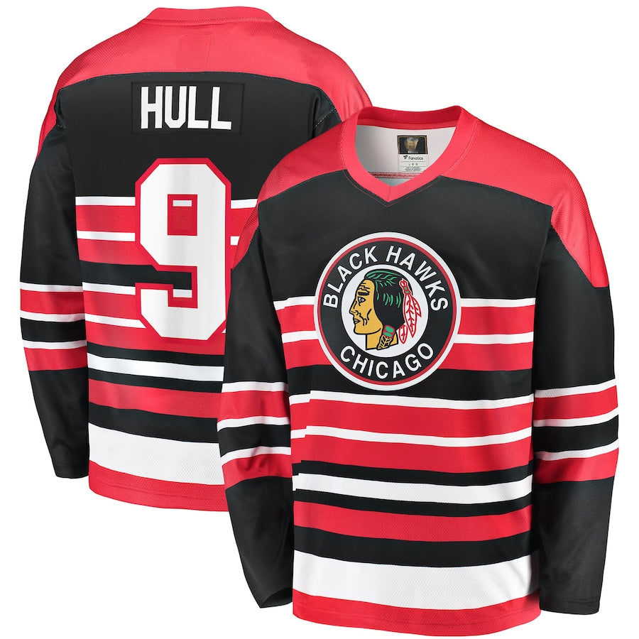 Custom #9 Red CHI Hockey Shirt Top