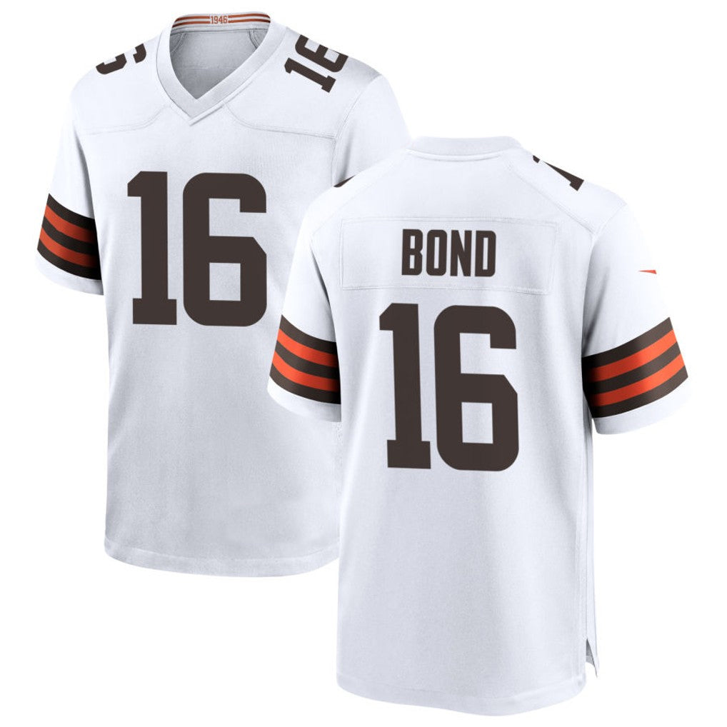 Custom #16 White CLE Football Shirt Top