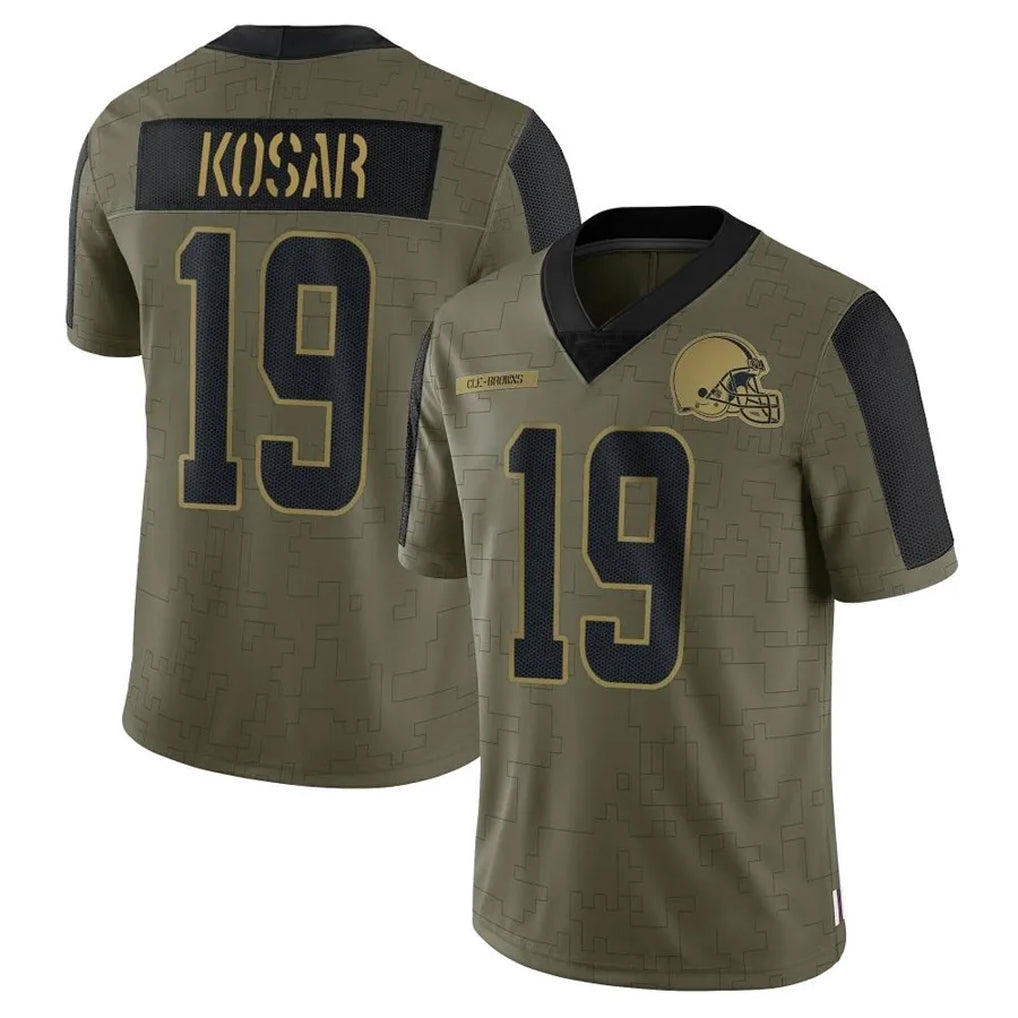 Custom #19 Olive CLE Football Shirt Top