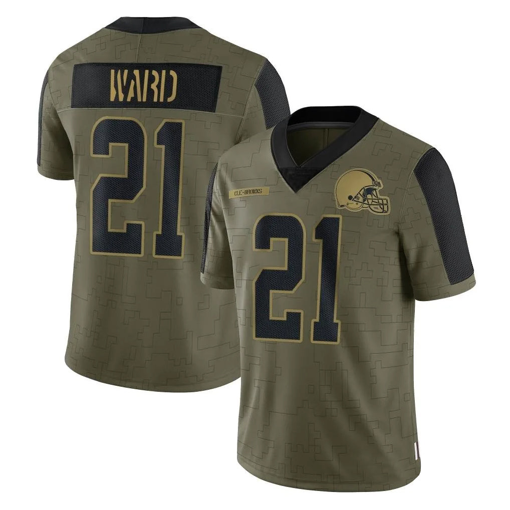 Custom #21 Olive CLE Football Shirt Top