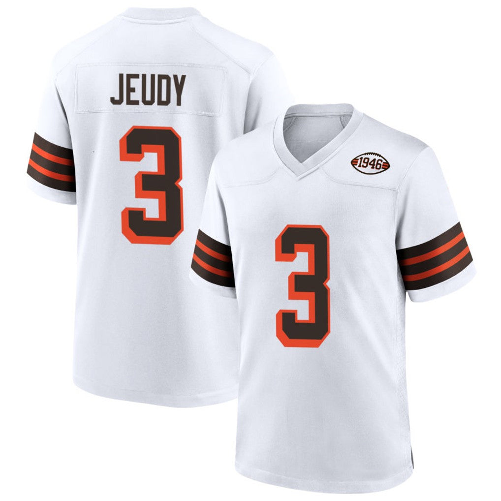Custom #3 White CLE Football Shirt Top