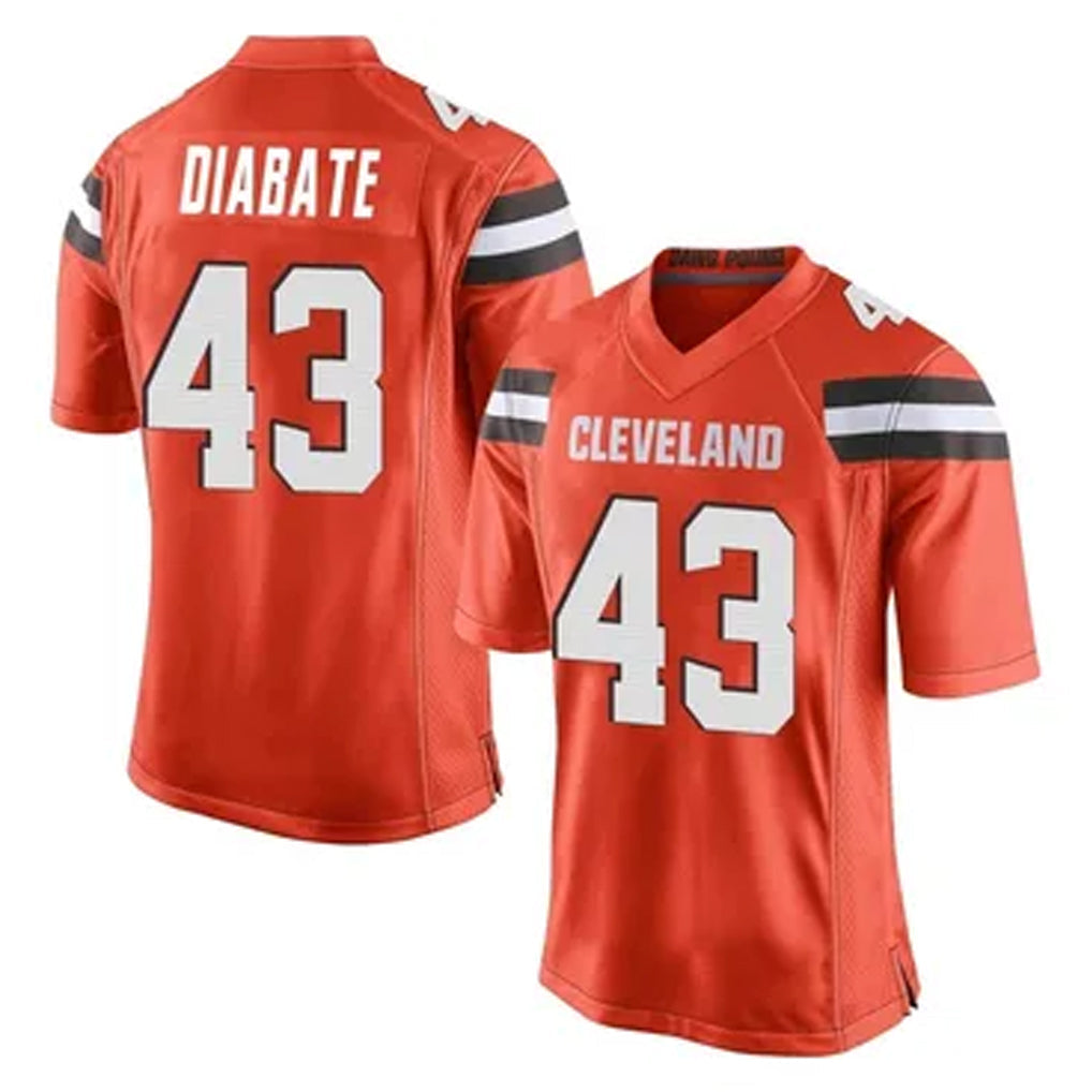 Custom #43 Orange CLE Football Shirt Top