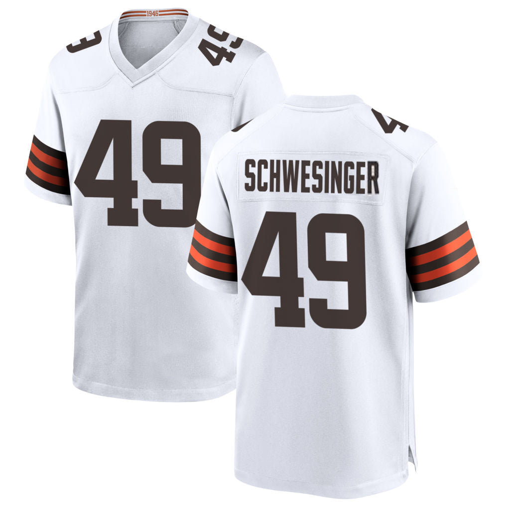 Custom #49 White CLE Football Shirt Top