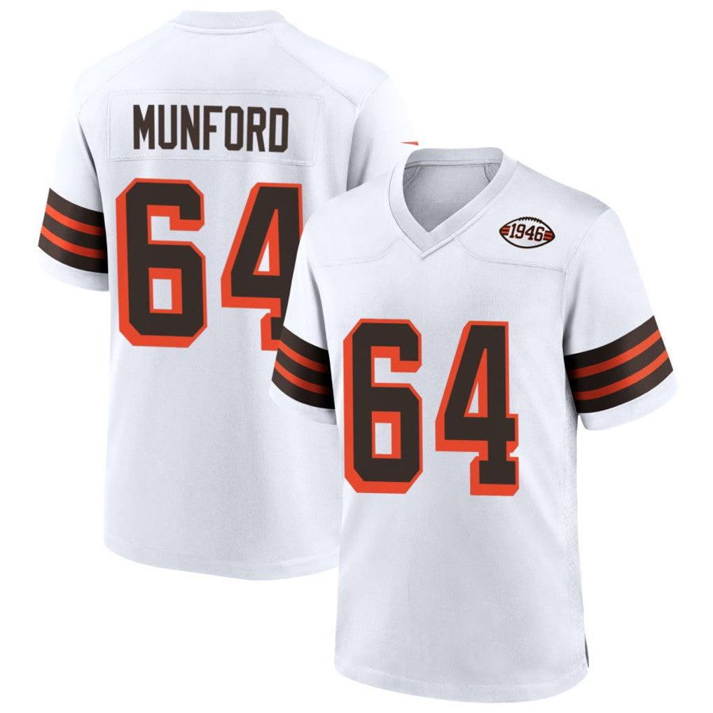 Custom #64 White 1946 CLE Football Shirt Top