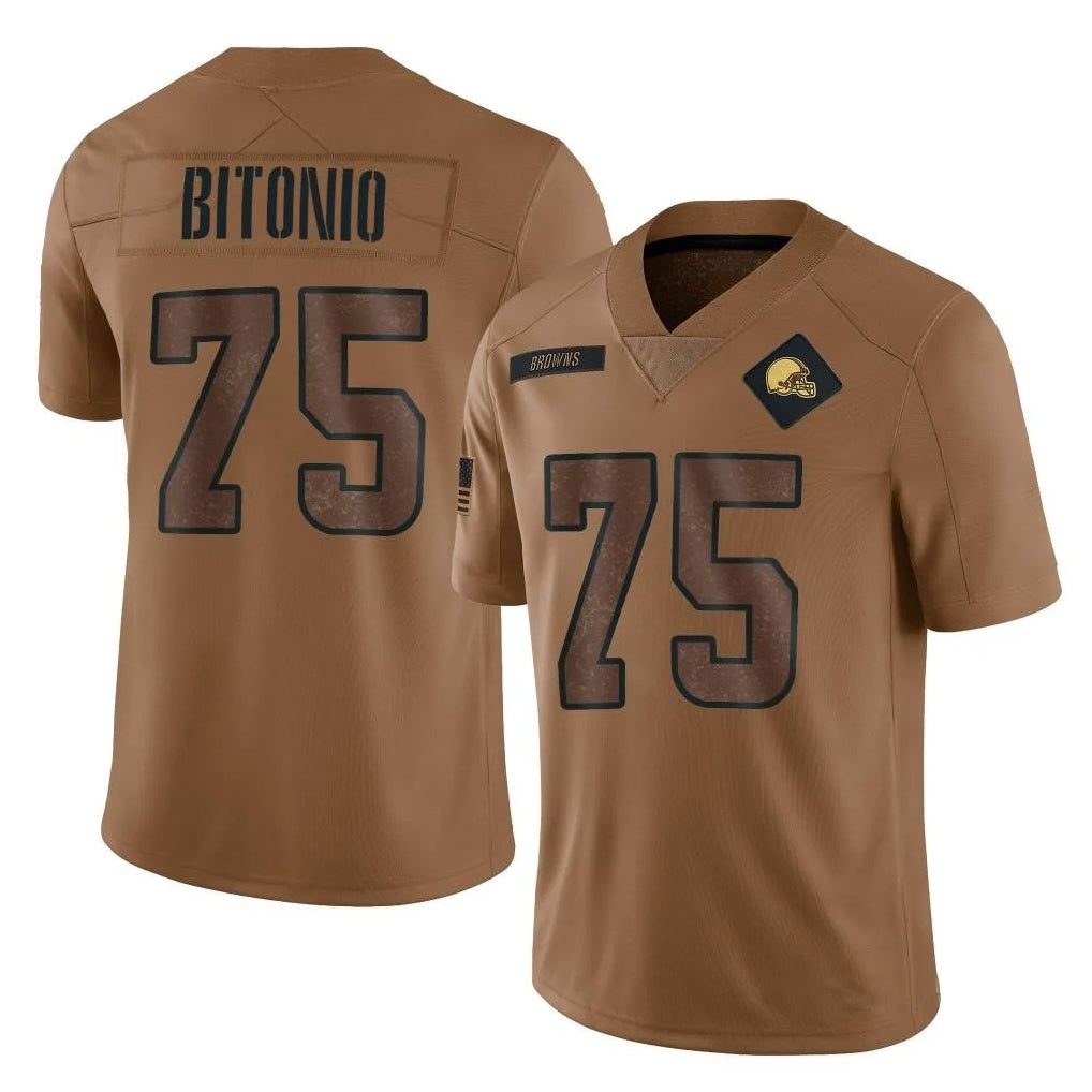 Custom #75 Brown CLE Football Shirt Top