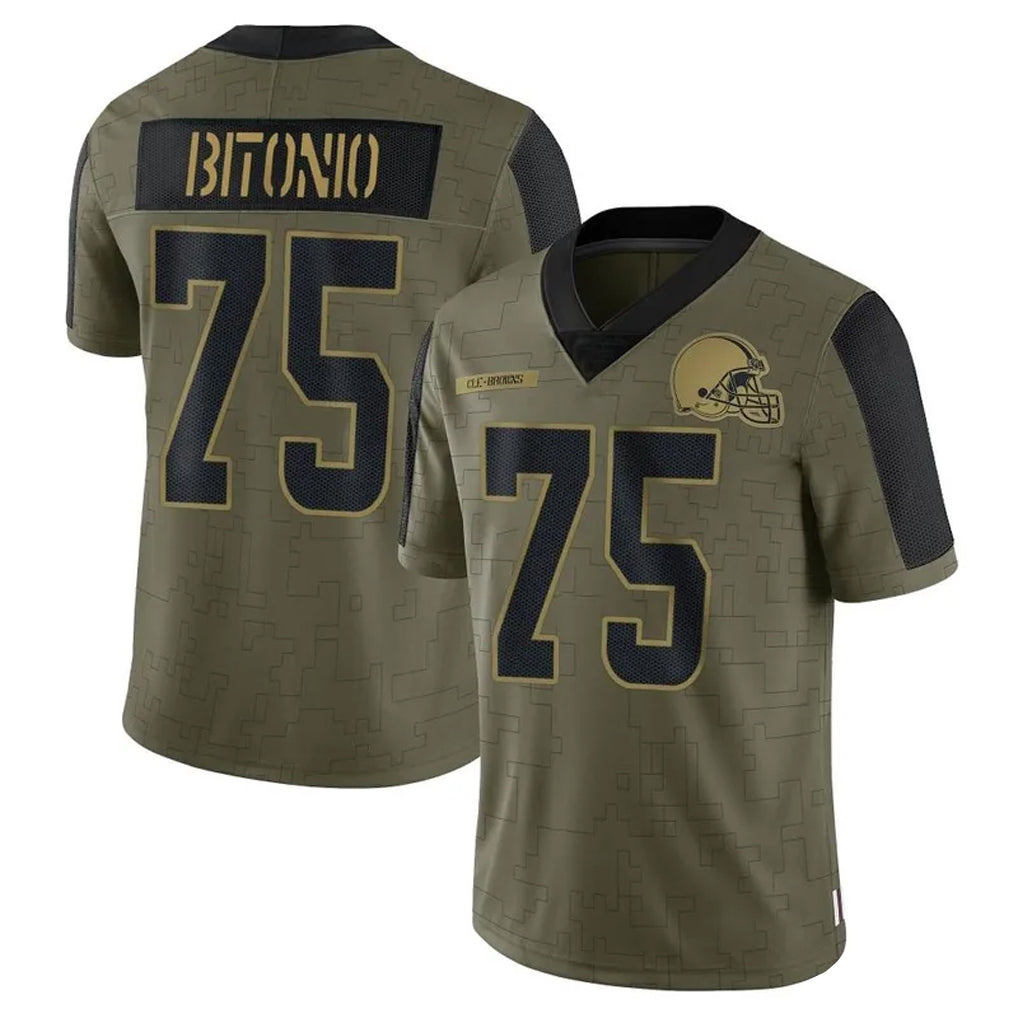 Custom #75 Olive CLE Football Shirt Top