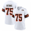 Custom #75 White CLE Football Shirt Top
