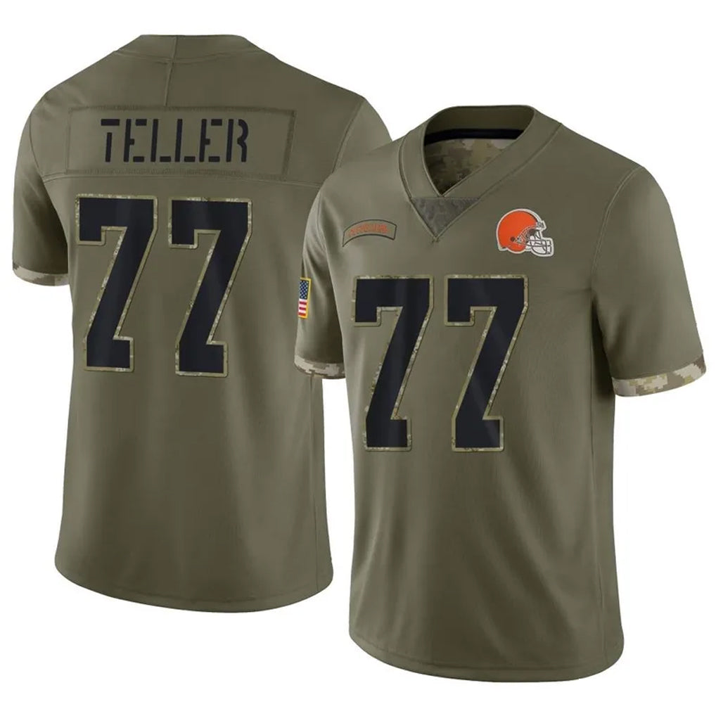 Custom #77 Olive CLE Football Shirt Top
