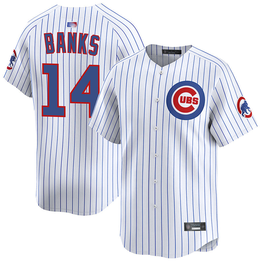 Custom #14 White CHC Baseball Shirt Top