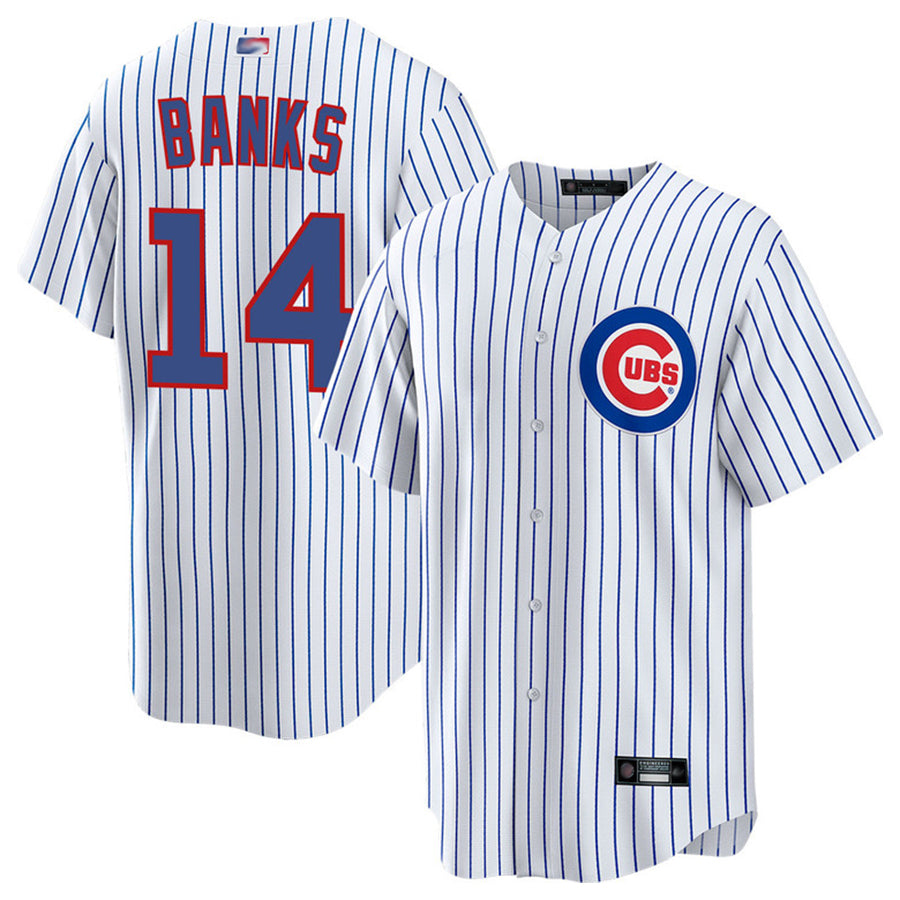 Custom #14 White CHC Baseball Shirt Top