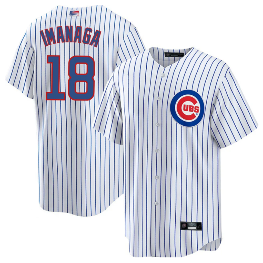 Custom #18 White CHC Baseball Shirt Top