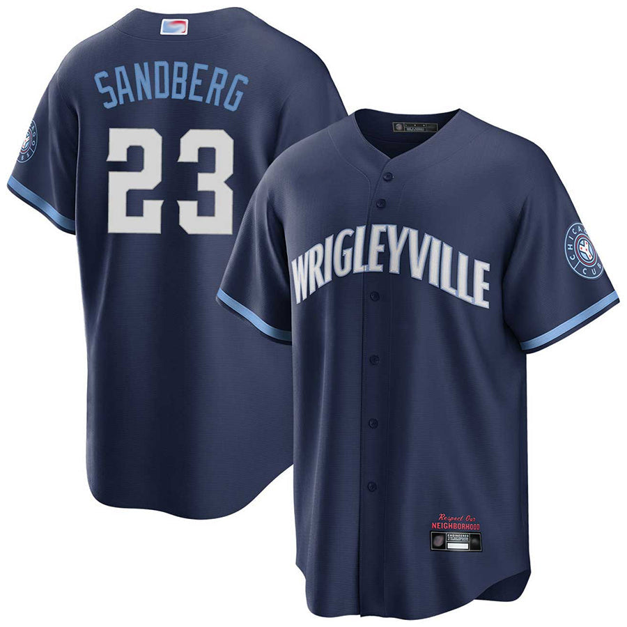 Custom #23 Navy City Connect CHC Baseball Shirt Top