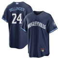 Custom #24 Navy City Connect CHC Baseball Shirt Top