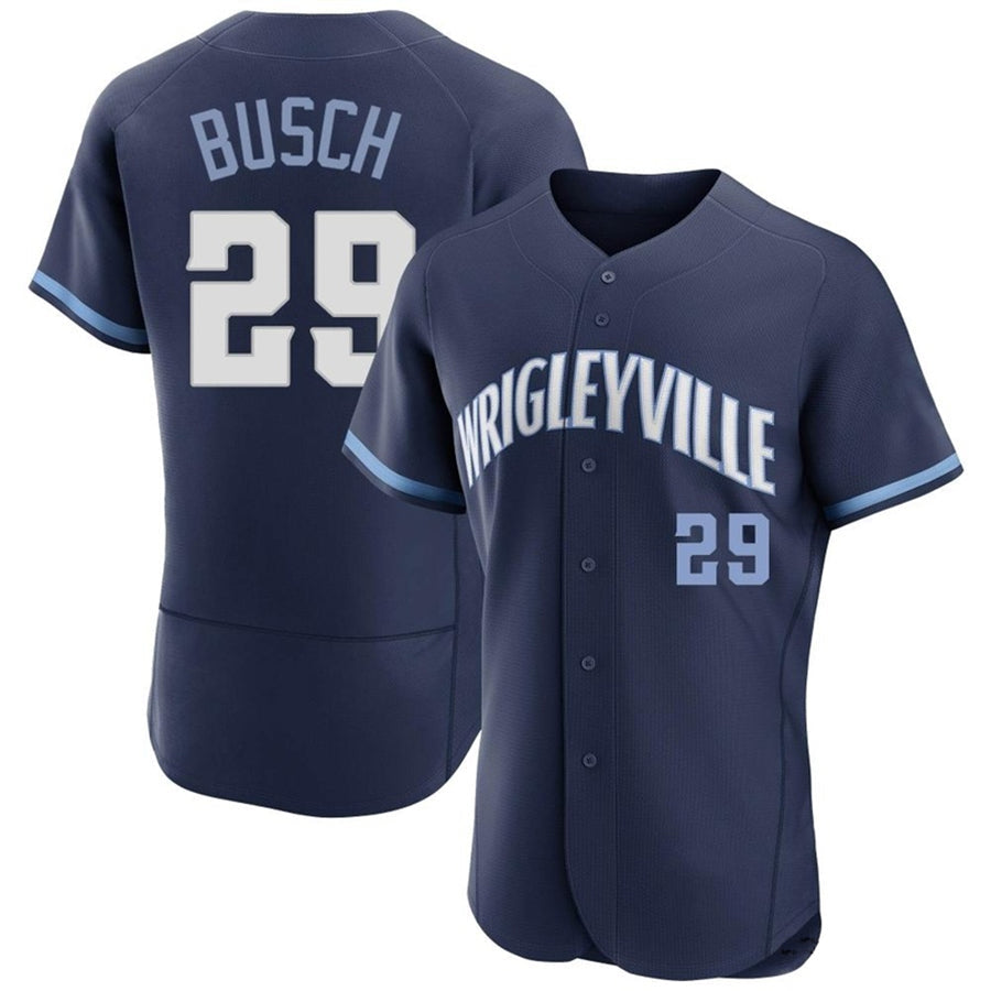 Custom #29 Navy City Connect CHC Baseball Shirt Top