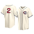 Custom #2 Cream CHC Baseball Shirt Top