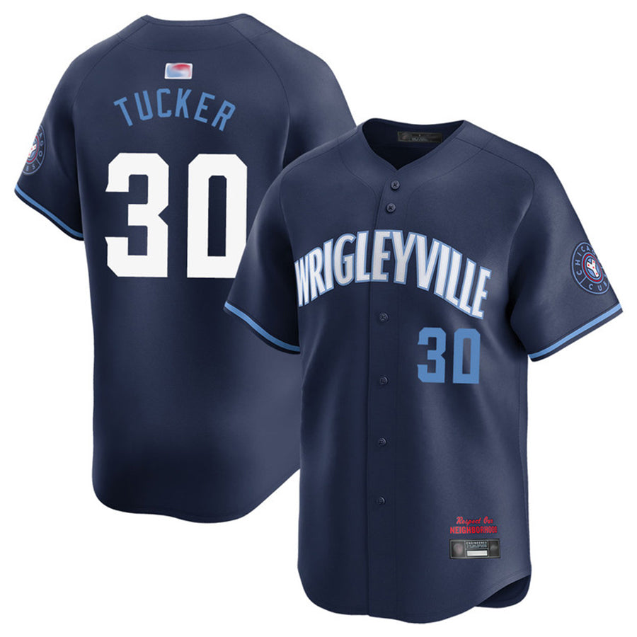 Custom #30 Navy City Connect CHC Baseball Shirt Top