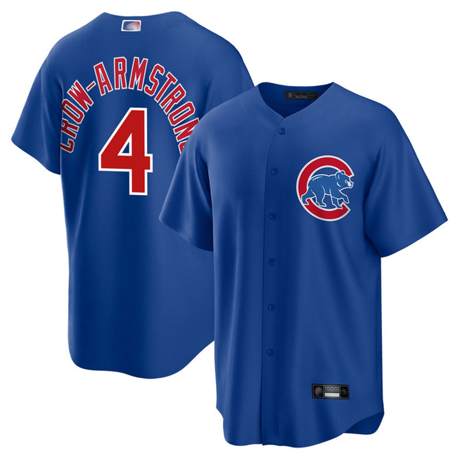 Custom #4 Navy CHC Baseball Shirt Top