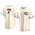 Custom #7 Cream CHC Baseball Shirt Top