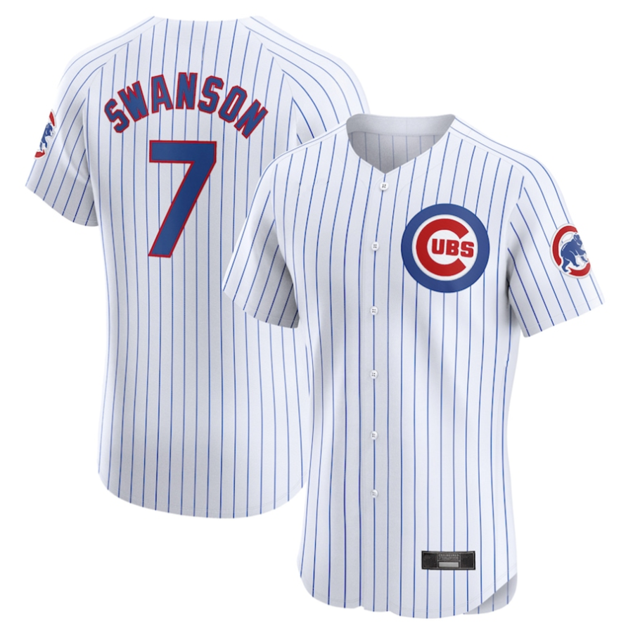 Custom #7 White CHC Baseball Shirt Top