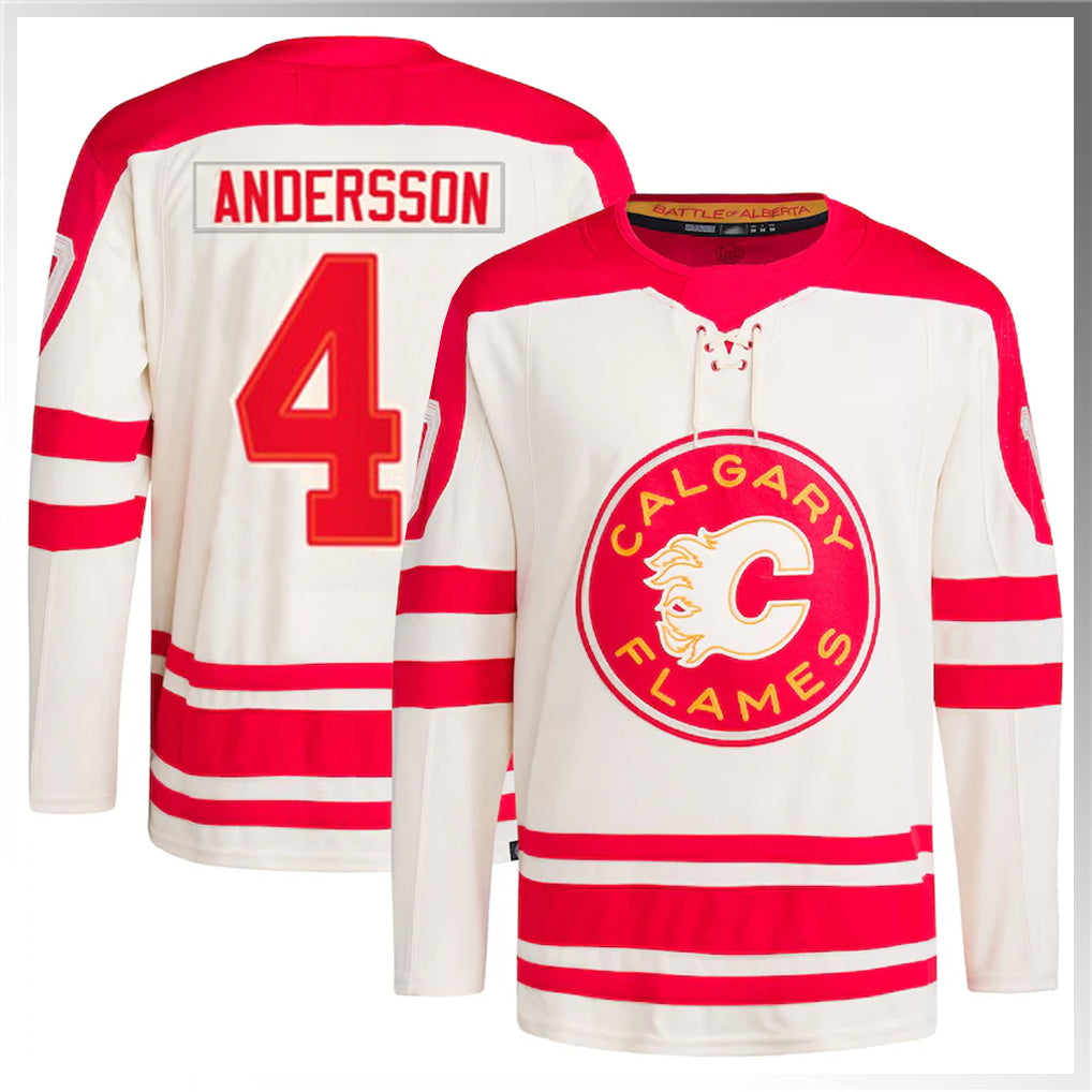 Custom #4 White CGY Hockey Shirt Top
