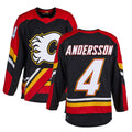 Custom #4 Black Retro CGY Hockey Shirt Top