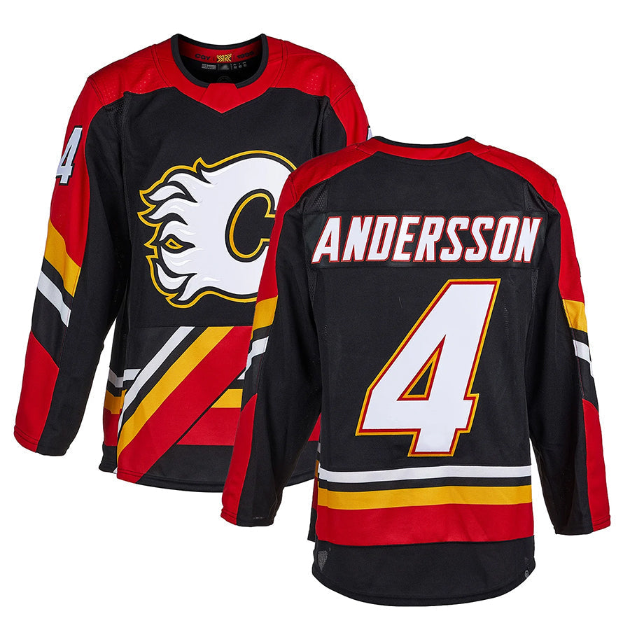 Custom #4 Black Retro CGY Hockey Shirt Top