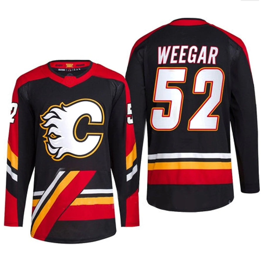 Custom #52 Black Retro CGY Hockey Shirt Top