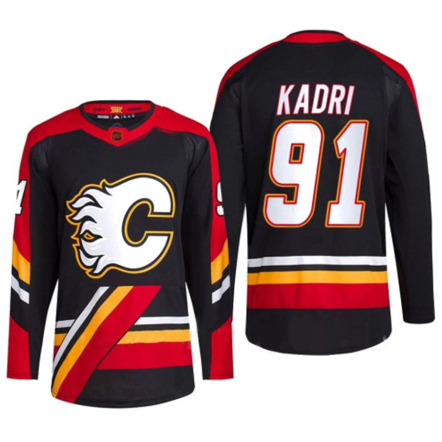 Custom #91 Black Retro CGY Hockey Shirt Top