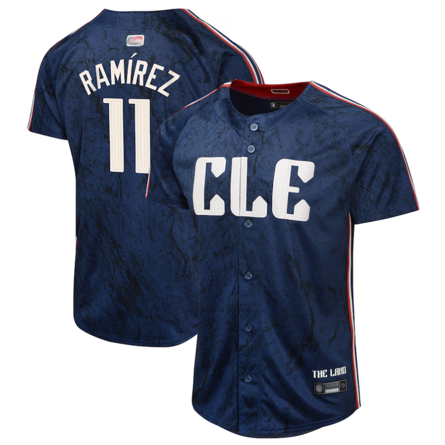 Custom #11 Navy City Connect CLE Baseball Shirt Top
