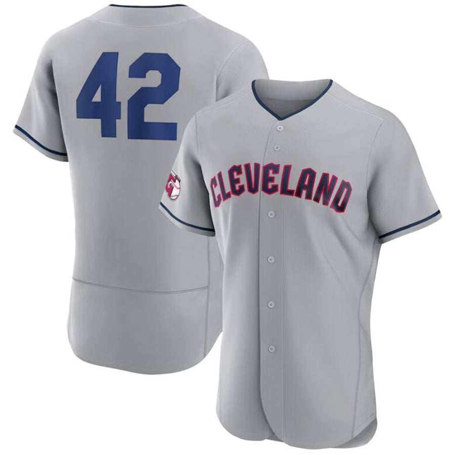 Custom #42 Gray CLE Baseball Shirt Top
